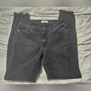 Just Black Denim Womens Black Skinny Jeans With Raw Hem Ankles!